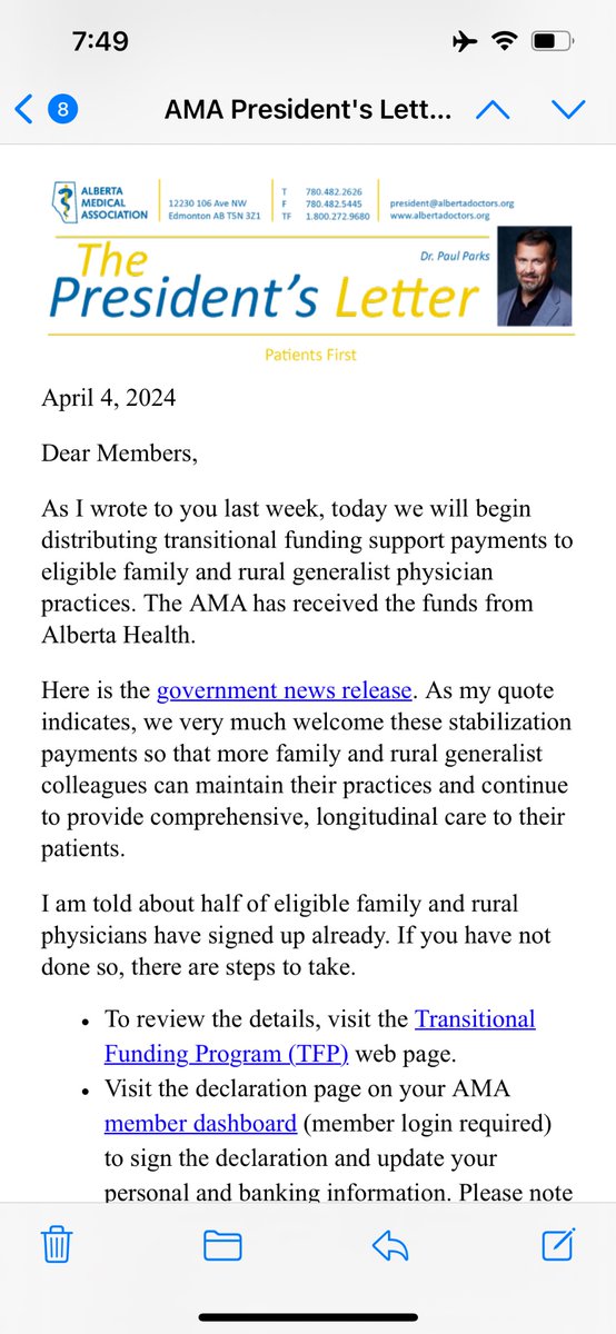 Great news today - the beginning of much needed support for family doctors in Alberta! Looking forward to this and to the upcoming payment model reforms. Thanks as always for your tireless advocacy, <a href="/PfParks/">Parksy</a> <a href="/Albertadoctors/">Alberta Medical Association (AMA)</a>!