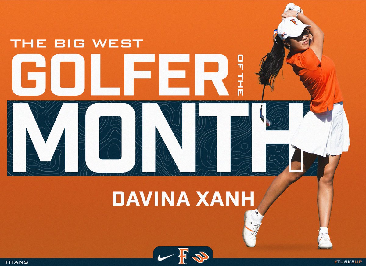 Davina Xanh named the Big West Golfer of the Month! 📰: fullertontitans.com/news/2024/4/4/… #TusksUp