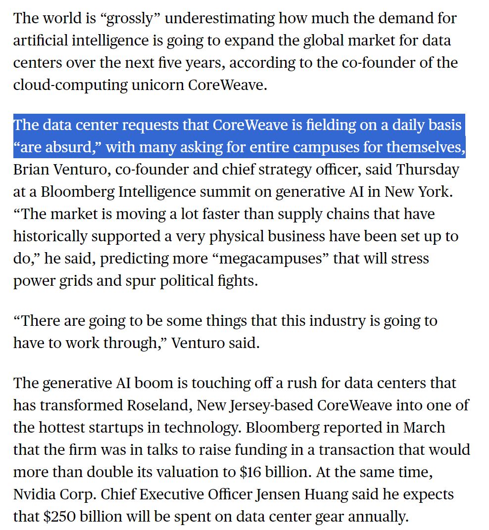 $TSM's customers want whole new fabs, CoreWeave's customers want whole new data centers. bloomberg.com/news/articles/…