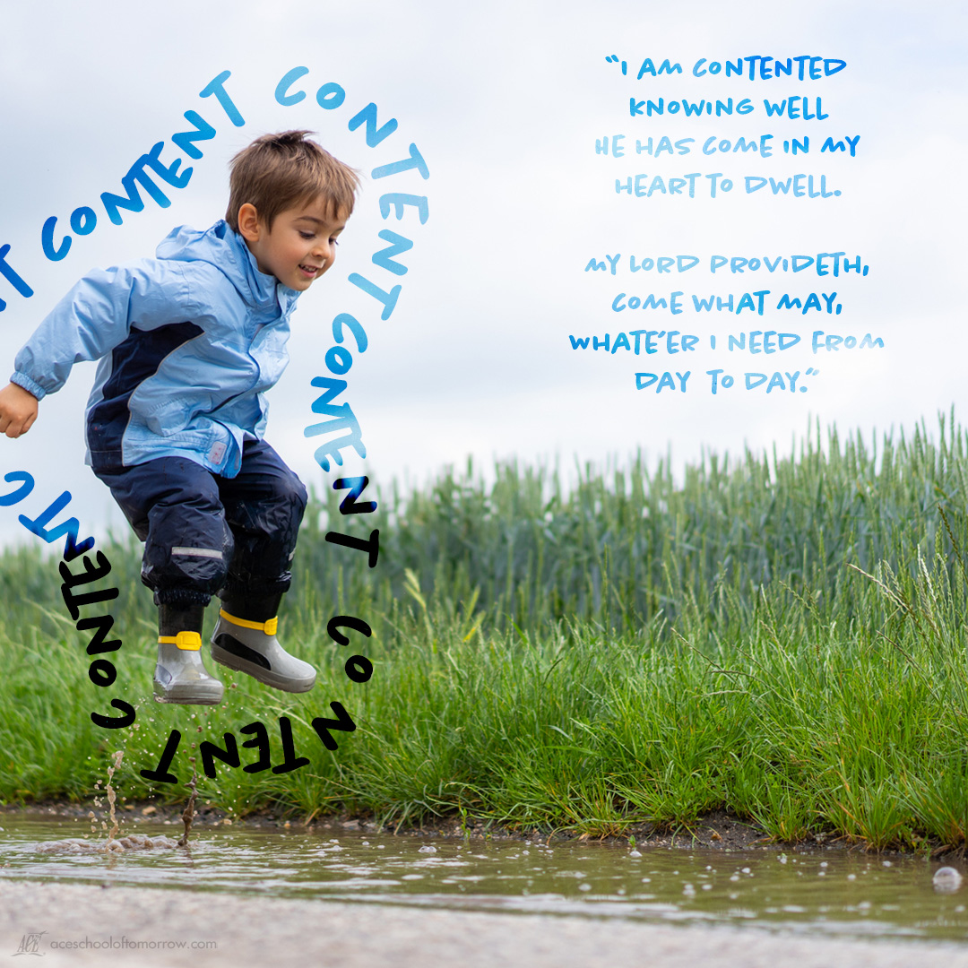 acecurriculum's tweet photo. “Content” is one of A.C.E.’s 90 character traits of Christ. May we always be content as Paul stated in Philippians 4:11, “. . . for I have learned, in whatsoever state I am, therewith to be content.”
#90CharacterTraits https://t.co/BfJpUdgFCZ