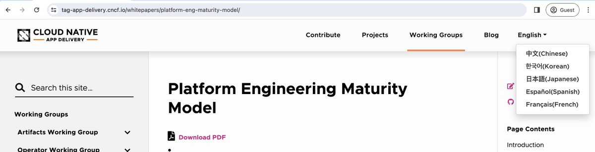 Under the leadership of @a_bangser ⭐️🥁 to call out the amazing hard work, members of the Platform Working Group have done to add languages to the TAG website (tag-app-delivery.cncf.io/whitepapers/pl…) helping share content in more accessible ways with people around the world 🙌👋⭐️🥁🎉😍🚀