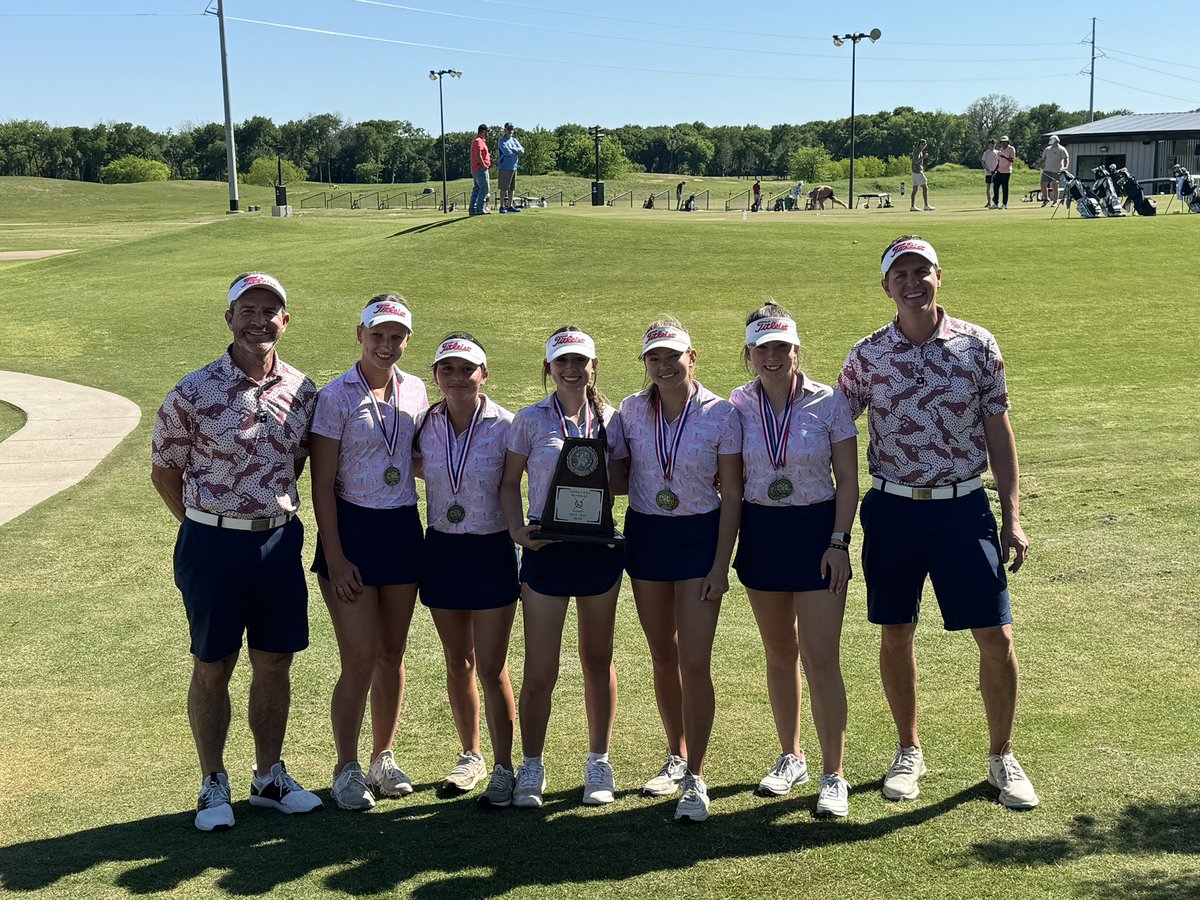 heritagegolfers's tweet photo. Heritage girls advance to the 5A Regional Golf Tournament in Lubbock on April 17th &amp; 18th with a 2nd place finish in the 8-5A District golf tournament. Congratulations to Brynlea Caldwell  2nd &amp; Cate Swize 3rd place individual finishes. ⛳️ @MISD_Athletics @MidloHeritage 
#GD2BAJ https://t.co/8UcQTojsam