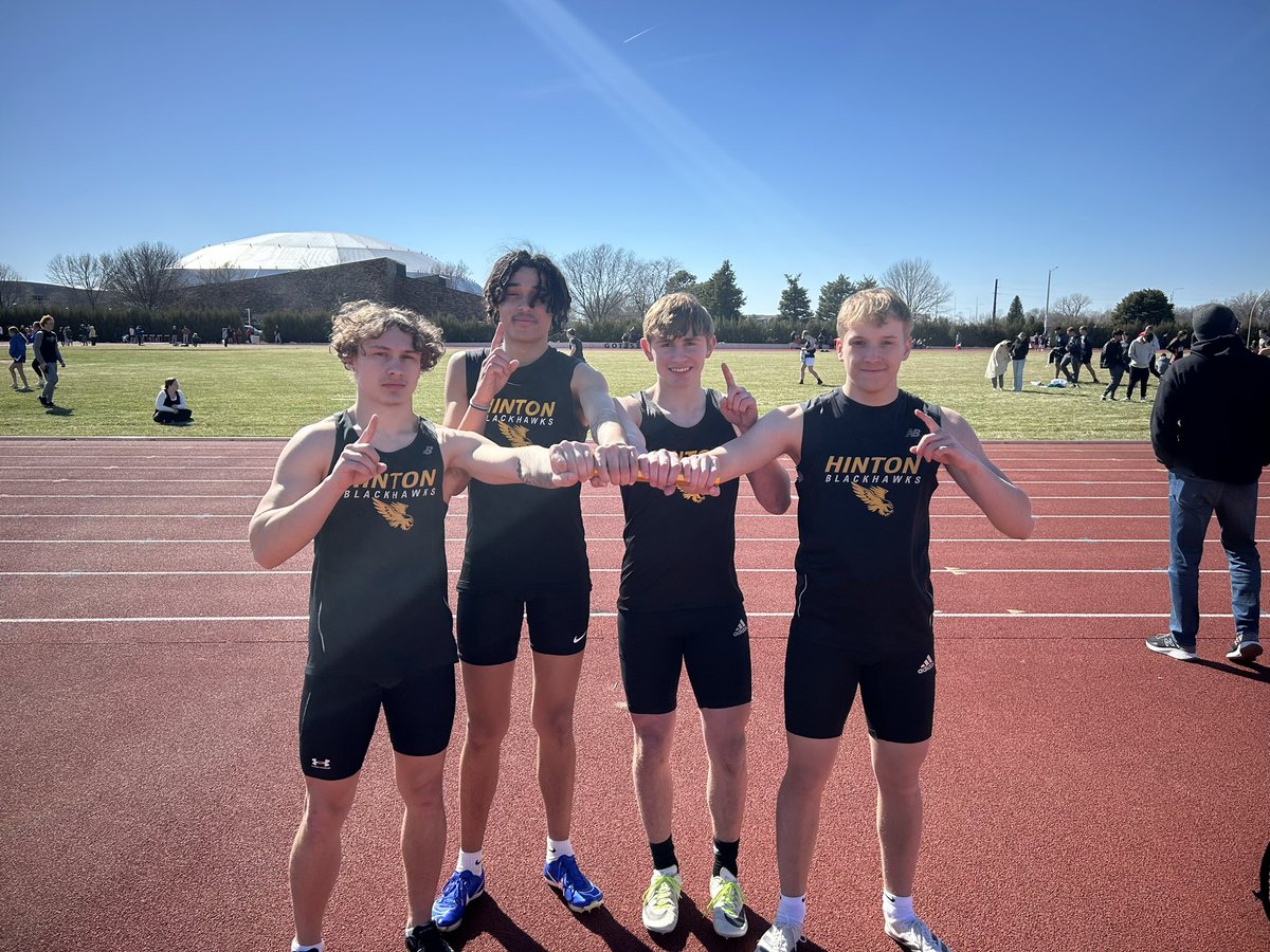 NEW SCHOOL RECORD 4x100!!! The team of Will, Micah, Ty, and Danny ran 44.63 breaking the old record by .6!