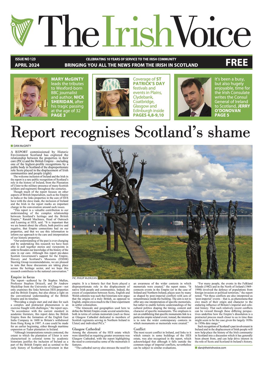 The Irish Voice (@theirishvoiceuk) on Twitter photo Our April 2024 edition is now winging its way to all of our usual outlets! Please pick up a copy and support your Irish Voice!
<a href="/BandsIrish/">Glasgow Irish Bands And Gigs</a> <a href="/cfcliamk96/">Liam Kelly</a> <a href="/CcePatricks/">St Patricks CCE</a> <a href="/CNEScotland/">Cairde na hÉireann</a> <a href="/Pmacgiollabhain/">Phil Mac Giolla Bháin</a> <a href="/MIH_Edin/">Modern Irish History</a> <a href="/EdinburghHarps/">Edinburgh Harps F.C.</a> <a href="/GlasgowStPats/">Glasgow St Patrick's</a> <a href="/GlasgowRepublic/">Glasgow Republicans</a> Our April 2024 edition is now winging its way to all of our usual outlets! Please pick up a copy and support your Irish Voice!
<a href="/BandsIrish/">Glasgow Irish Bands And Gigs</a> <a href="/cfcliamk96/">Liam Kelly</a> <a href="/CcePatricks/">St Patricks CCE</a> <a href="/CNEScotland/">Cairde na hÉireann</a> <a href="/Pmacgiollabhain/">Phil Mac Giolla Bháin</a> <a href="/MIH_Edin/">Modern Irish History</a> <a href="/EdinburghHarps/">Edinburgh Harps F.C.</a> <a href="/GlasgowStPats/">Glasgow St Patrick's</a> <a href="/GlasgowRepublic/">Glasgow Republicans</a>