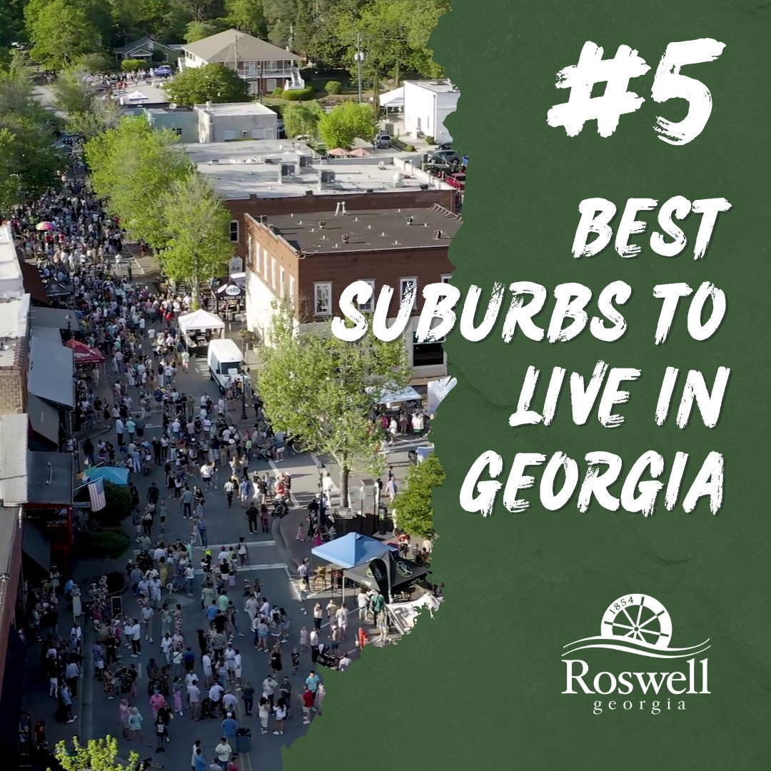 CityofRoswellGA's tweet photo. Roswell has officially been named one of the top suburb to live in the Peach State ! From historic charm to trendy eateries, this place has it all. https://t.co/ekPXRX9c4h
#RoswellLiving #TopSuburbGeorgia #RoswellGA #TopSuburb #GeorgiaLiving https://t.co/x1JNmR0KkD