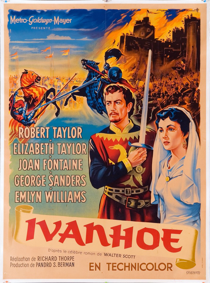 Style B French 47x63 Art by Roger Soubie @movieartaustin #ivanhoe #ElizabethTaylor #RobertTaylor movieart.com/ivanhoe-1952-7…