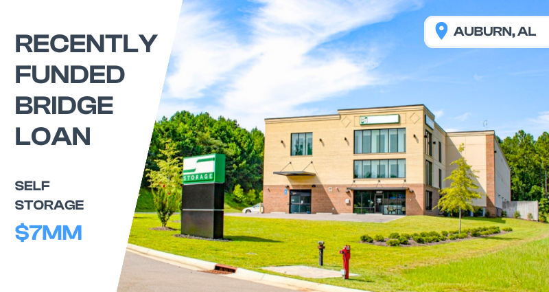 Two Week Closing on Self-Storage Property in Auburn, AL!

RRA provided a $7MM non-recourse, interest-only loan, with two extension options.

Check out our loan terms here: hubs.li/Q02rVmrX0
#commercialrealestate #bridgelending #cre #bridgelender #rracapital