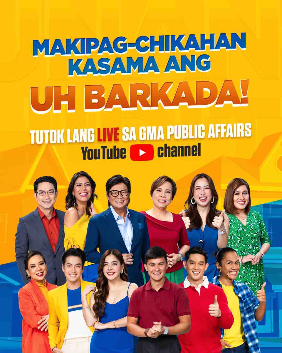 Makipag-chikahan kasama ang UH barkada! Makakasama n’yo na ang Unang Hirit sa TV at ONLINE! Tumutok lang sa aming LIVESTREAM sa GMA Public Affairs YouTube Channel. Puntahan lang ang GMA Public Affairs YouTube channel: youtube.com/channel/UCj5Rw…