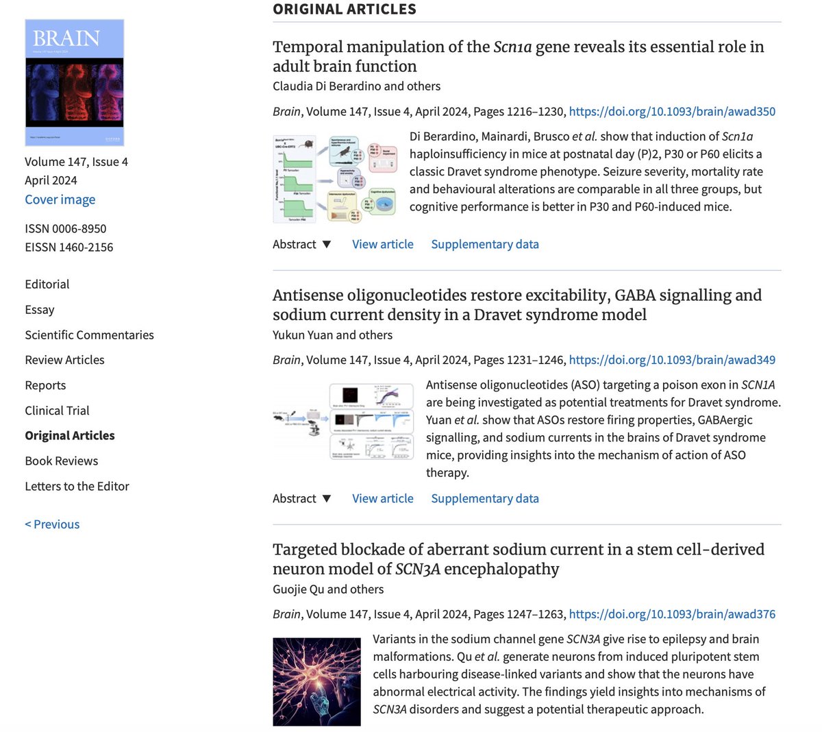 ColasanteGaia's tweet image. Excited and honored to have our latest paper published in Brain @Brain1878, alongside the research contributions of two giants in Dravet Syndrome and DEEs @LoriLIsom1 @Go3than !
