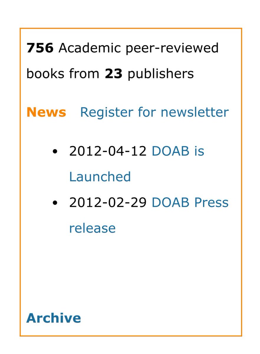 Congratulations to @DOABooks! Clearly remembering its inception 12 years ago (almost to date!) with a starting number of 756 books… #oabooks #openaccess