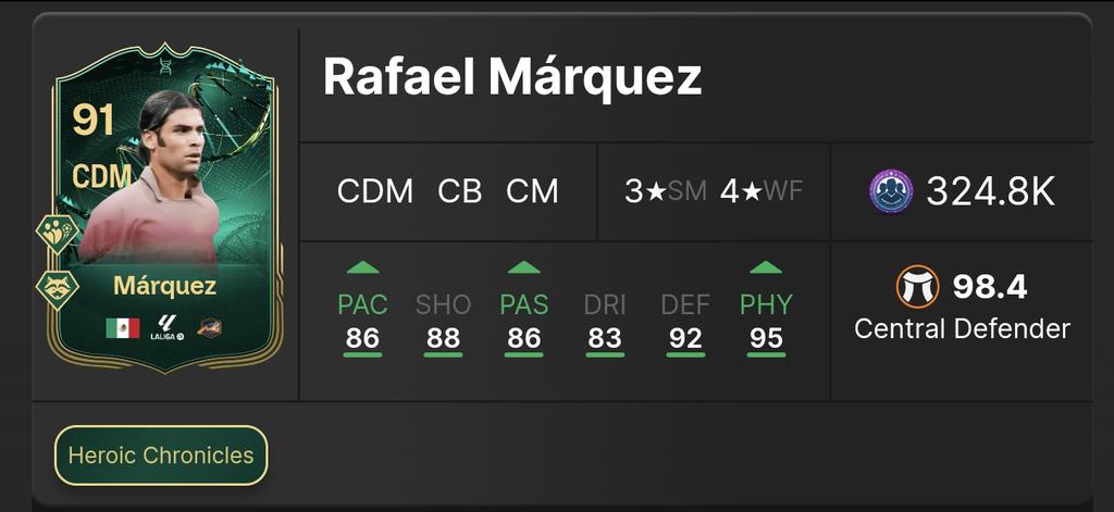 Last chance to complete Heroic Chronicles 🇲🇽 Marquez is one of the best CBs in game