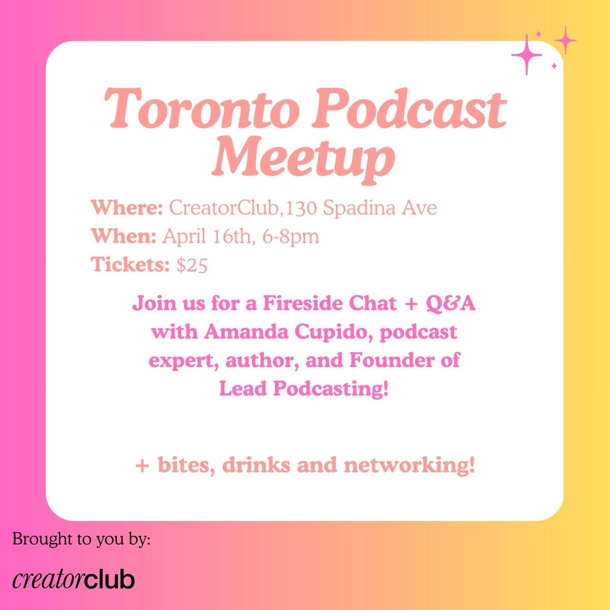 Join our founder @acupido as she joins @inc_quill for this Toronto Podcast Meetup at @CreatorClubTO! eventbrite.ca/e/toronto-podc…