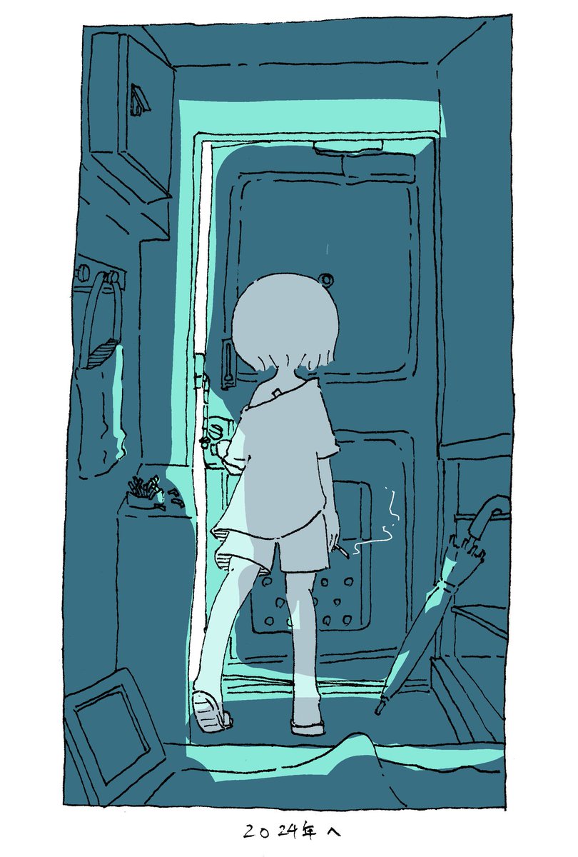 1girl solo short hair shirt holding standing monochrome  illustration images