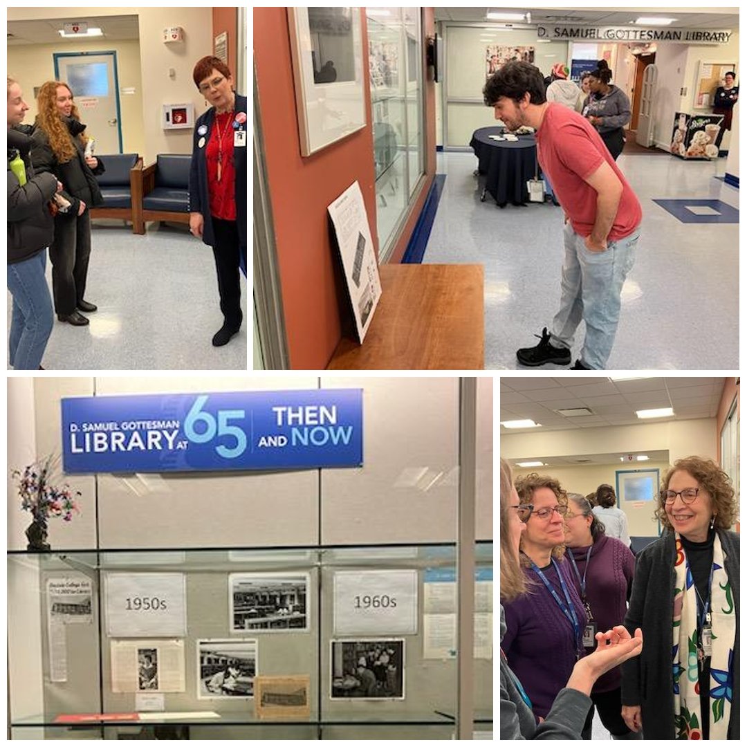 Einstein's D. Samuel Gottesman Library celebrated its milestone 65th anniversary today with cake and ice cream for students, staff, and faculty. he event showcased an exhibit of photos and artifacts displaying the evolution of the library and staff over its existence. #MedEd