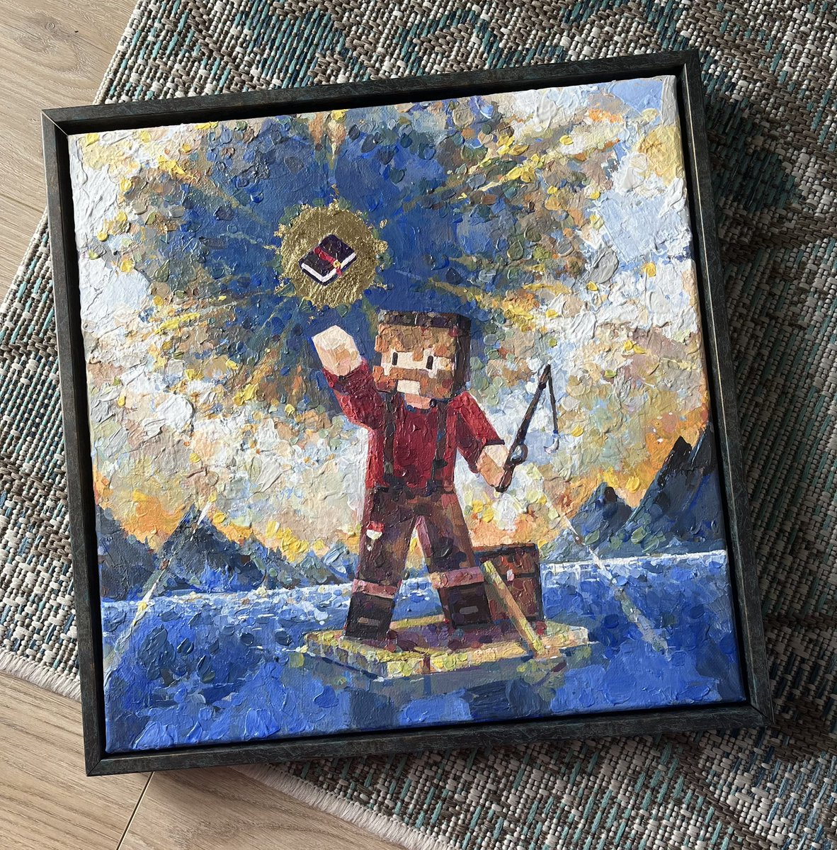 sevenchiart's tweet photo. I did a 14x14 inch painting for the HermitCraft Charity Auction! I’m super excited to be able to finally share a traditional painting with y’all! 🐟

Link: https://t.co/cPtTaVEfl7

#Hermitcraft https://t.co/sL0vQdJbmW