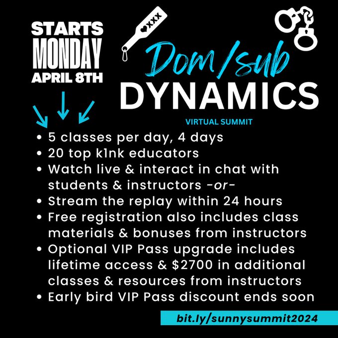 The free D/s Dynamics Virtual Summit kicks off on Monday! I&rsquo;m teaching alongside 20 amazing educators<a href="/tag/electroplay"class="tags"><span>#electroplay</span></a>