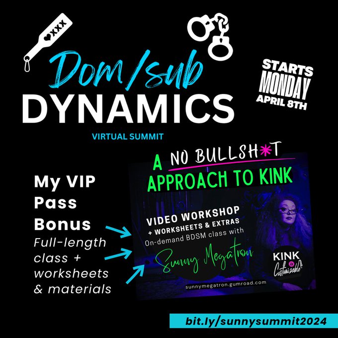 The free D/s Dynamics Virtual Summit kicks off on Monday! I&rsquo;m teaching alongside 20 amazing educators<a href="/tag/electroplay"class="tags"><span>#electroplay</span></a>