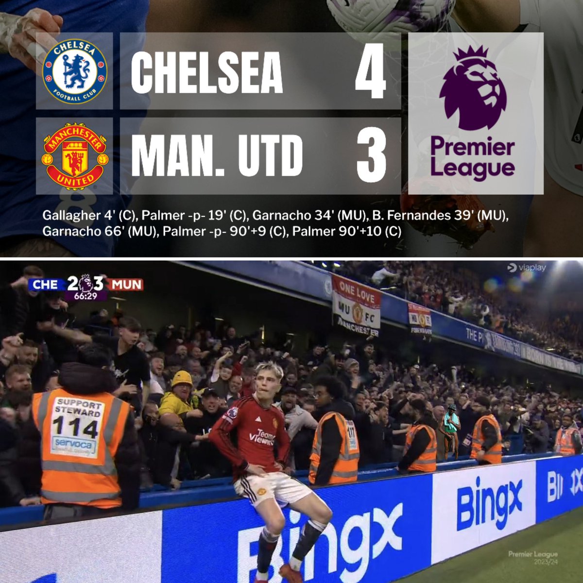 MundoDespectivo's tweet photo. GARNACHO.

– Le marca al Kobenhavn y lo celebra mandandolos a callar y le remontan.

– Le marca al Galatasaray les vacila con el gesto de que no los escucha y le empatan.

– Le marca al Chelsea en su estadio y lo celebra haciéndose el chulo y le remontan.

🎻 Director de ridículos.