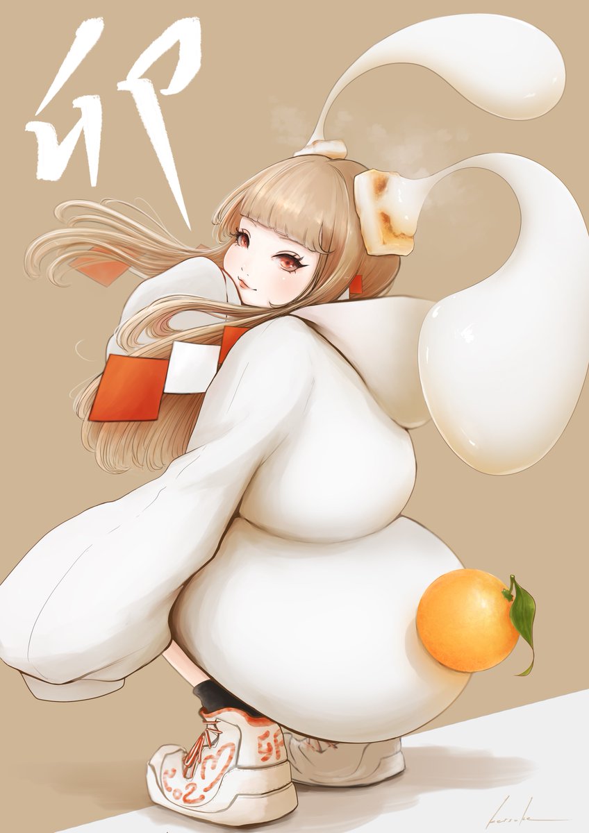 ksk_illust's tweet photo. おもちガール(2023卯年Ver.)

本日も19時頃コラボグッズの続報流します https://t.co/WXL4y93Phe