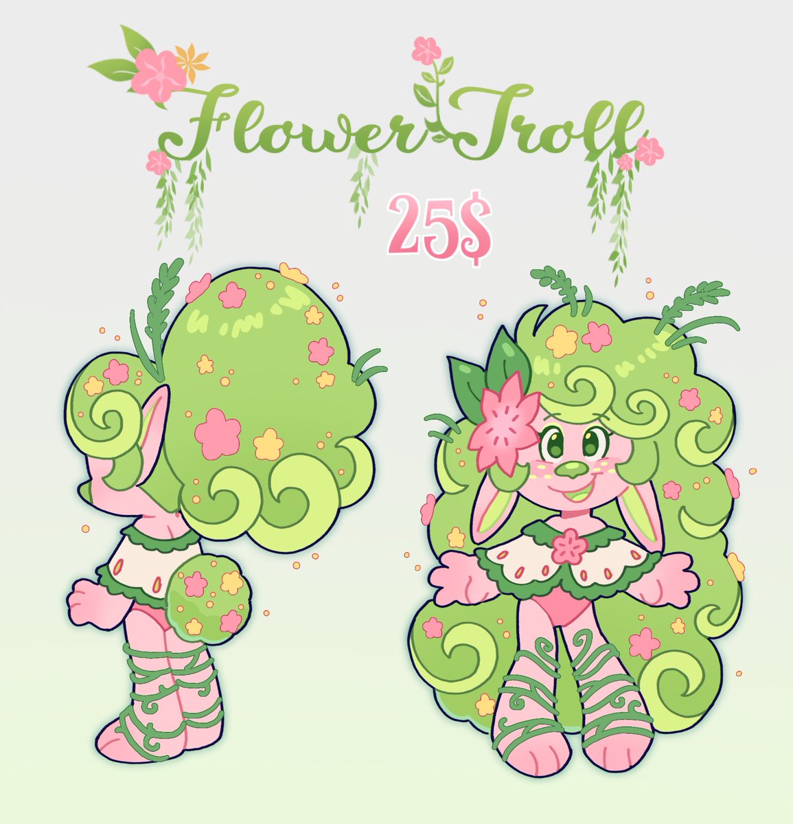 TROLL ADOPT!!!

new troll adopt inspired by one of my favorite Pokémon Shaymin🌸🌷🍀

She is 25$! So if anyone is interested just Dm me or comment below!

#trolls #trollsfanart #trollsoc #adoptable