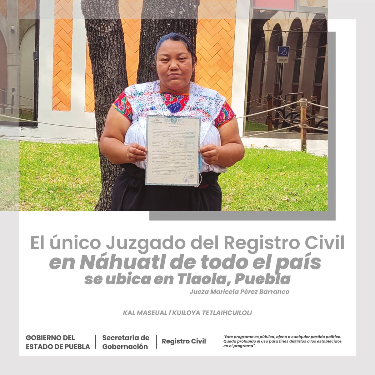 Segob_Puebla's tweet photo. #RegistroCivilInforma || En el @RCivilPuebla seguimos avanzando a favor de la inclusión y diversidad en #Dialectos.
📌 Ubicación: Tepango de Rodríguez 🟰 Totonaca
📌 Ubicación: Zoquitlán 🟰 Mazateco
📌 Ubicación: Tlaola 🟰 Náhuatl https://t.co/A5Q9UgZJk7