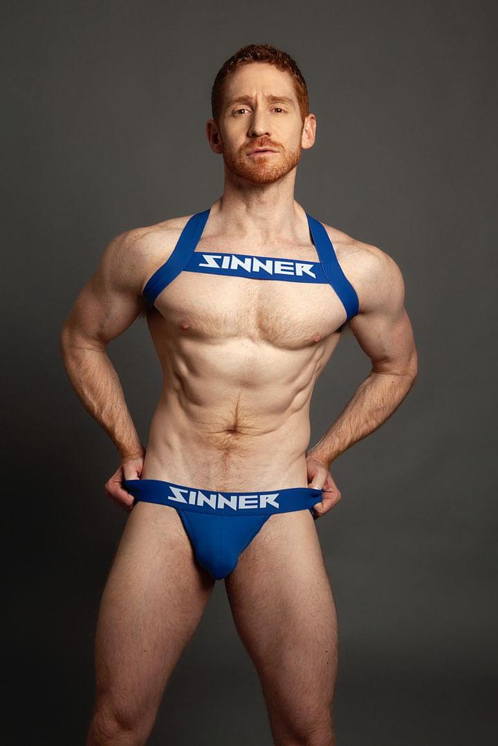 Red in blue @sinnerwear_