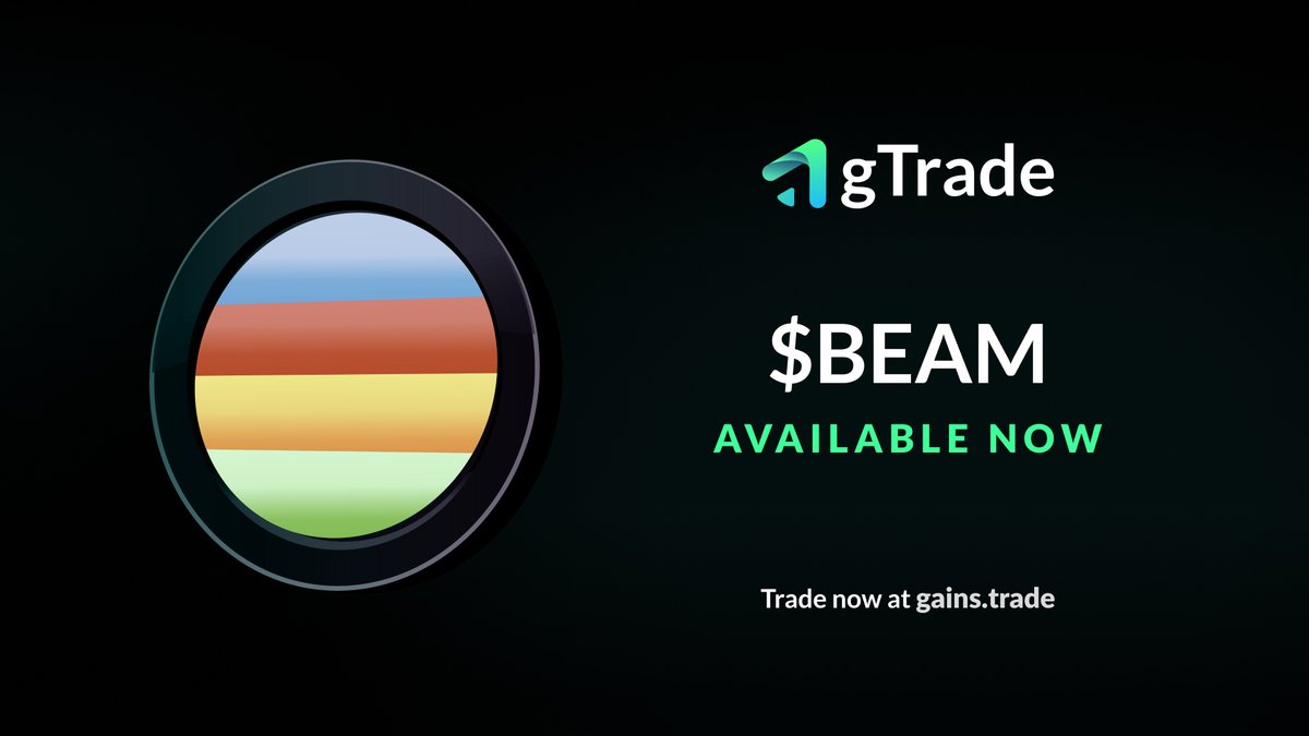 🌈 $BEAM is now shining bright at #gTrade 🎮 Trade $BEAM at gains.trade to discover lightning-fast trade execution and leverage up to 150x.