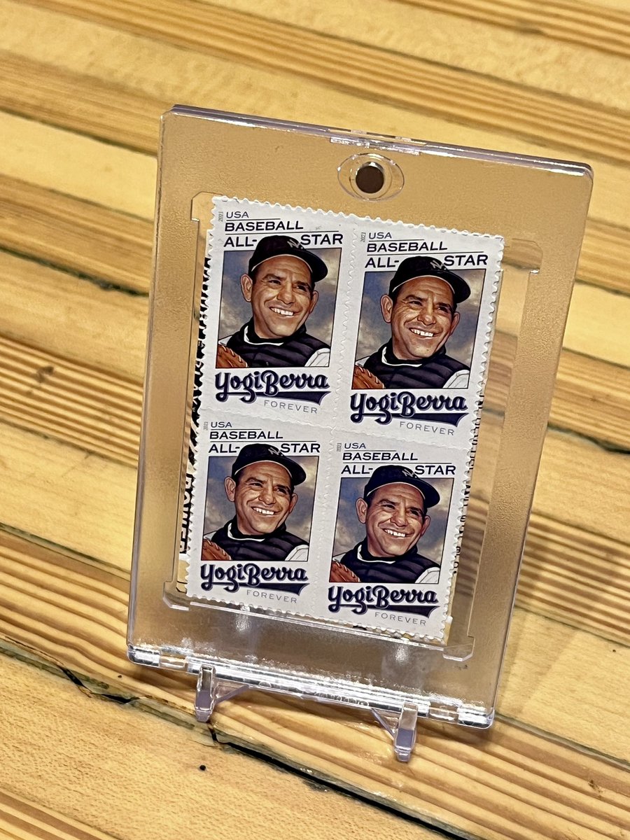 TheLensOfDonnaM's tweet photo. Now about the great day I had… @shrek_13 and I finally met in person at the @YogiBerraMuseum. We opened junk wax and talked baseball & our dads. Tony gifted me with Yogi stamps taken from a sheet that had been gifted to him by @RuthTiska. What a precious gift! #GoodMorningRuth https://t.co/hurcXtnajd