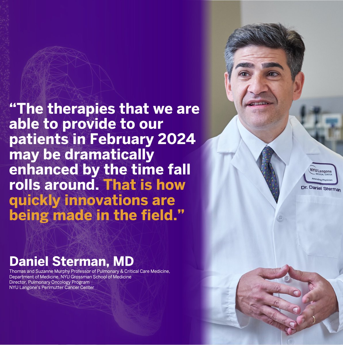 We are proud to partner with @Medscape to showcase how the latest ground-breaking innovations are enhancing how we prevent, detect, and treat #lungcancer. Learn how our leaders are streamlining and revolutionizing cancer care with @StermanDaniel: bit.ly/3U1ZFPr