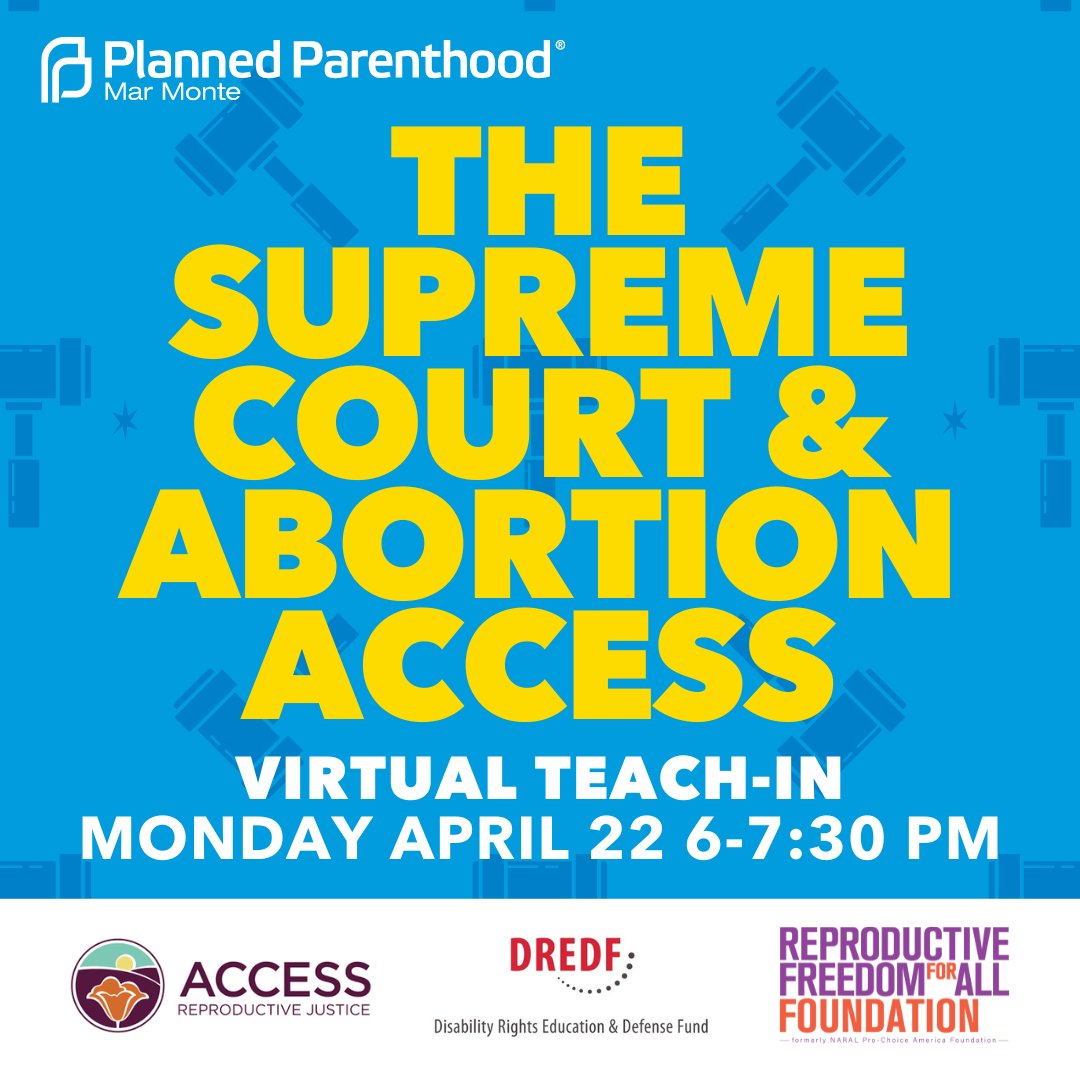 Join PPMM for a panel discussion and breakout sessions exploring the threat of the Mifepristone SCOTUS case and the future of reproductive rights. Partnering with us are leading advocates at @DREDF @access_rj & @reproforall RSVP: weareplannedparenthood.org/a/mife-scotus-…