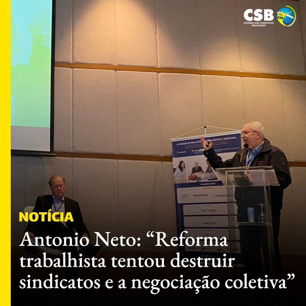 O presidente da #CSB, Antonio Neto, participou do X Fórum de Relações Trabalhistas e Sindicais em São Paulo, realizado pela Central Consut. Na ocasião, ele falou no terceiro painel ao lado de Ricardo Patah, presidente da UGT, Raimundo Suzart, presidente … instagr.am/p/C5WsqjPL5qW/