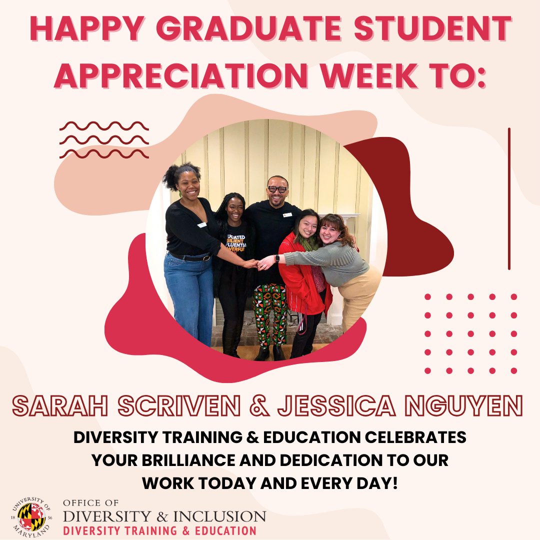 Happy Graduate Student Appreciation Week to the two fantastic graduate students on our Diversity Training & Education team: Sarah and Jessica, DTE and all of us at ODI celebrate your brilliance and dedication to this work, today and every day! Thank you! ❤️ #GSAW24