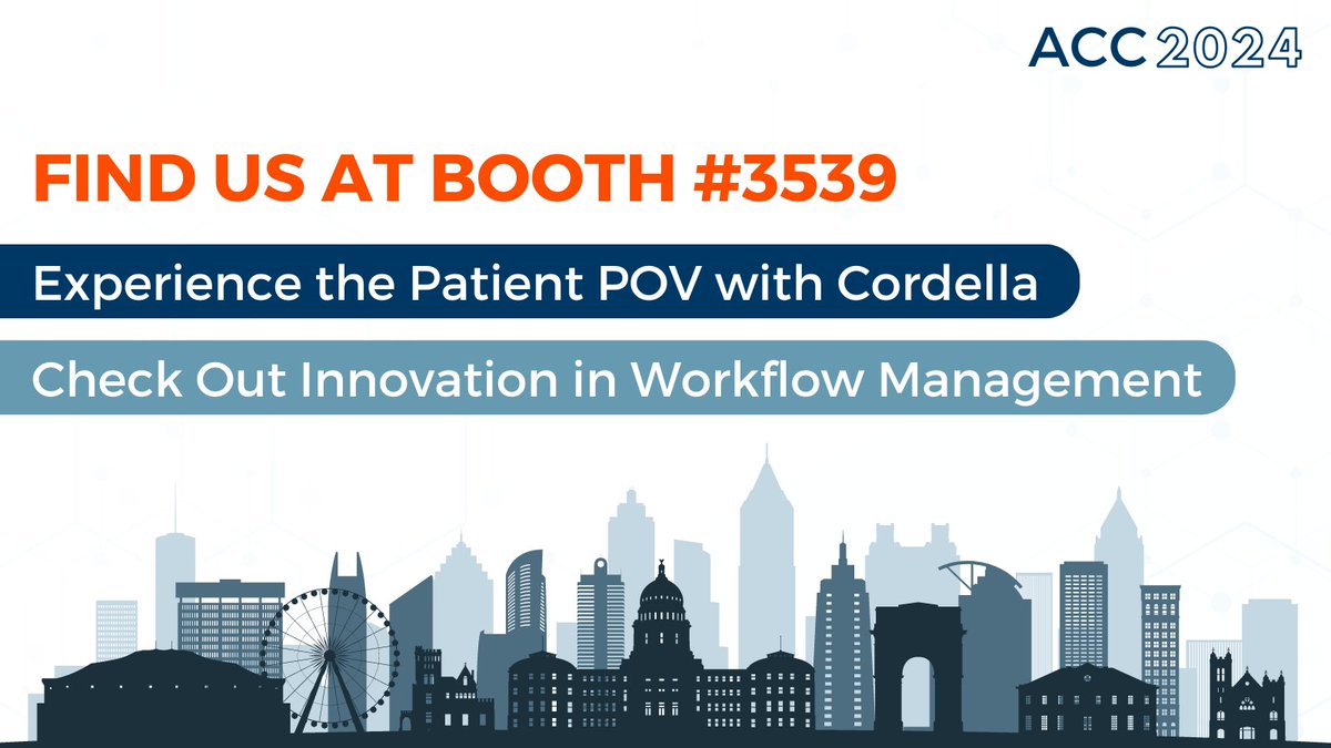 Making our way to Atlanta for #ACC2024! Experience a quick and easy reading with Cordella™ from the patient's perspective and hear about our latest innovation in workflow management. Stop by booth #3539 to learn more. #heartfailure #cardiotwitter #telemedicine #digitalhealth