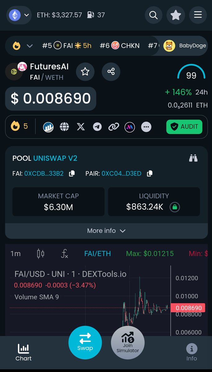 southsidecrypto's tweet photo. GEM HUNT💎

Go check @TradeWithFAI

Mcp: 6.30 MIL🤑
In almost one day from 1.9 to 6.3
And ATH 14mil🚀
$FAI

🌍
Adres
0xcdbb2498fa9e7b5849bed5d3661386d0ce2733b2

#Ethereum #CryptoTrading

https://t.co/Zdrduw8omW… https://t.co/6C4PCITr9h