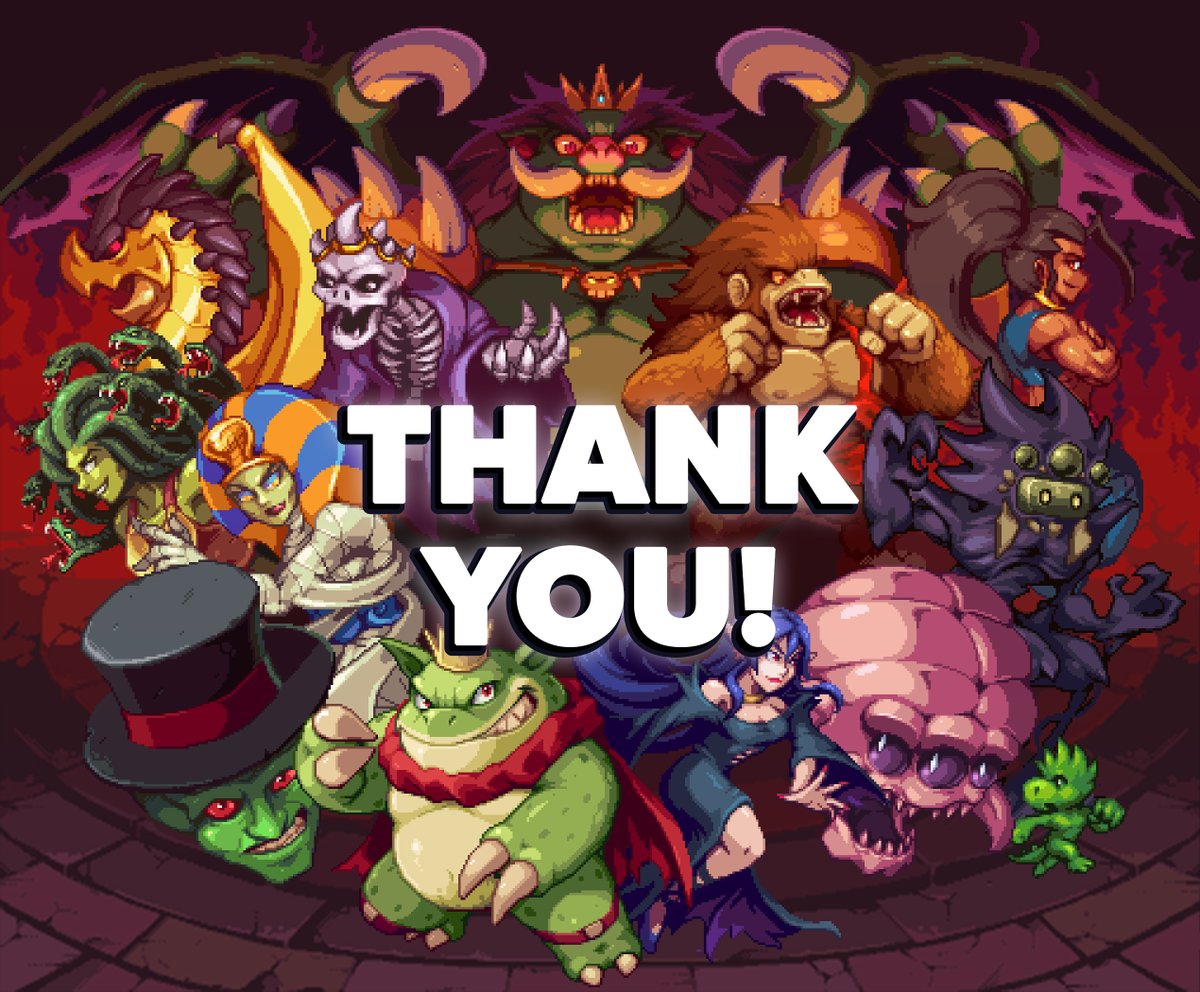 As we head into the final hours of the Kickstarter campaign for #SuperBossMonster, we want to say thank you!

It has been a heck of a campaign, and we are grateful for all of the support for the last 2 weeks. We cannot WAIT to get Super Boss Monster into your hands 🖤