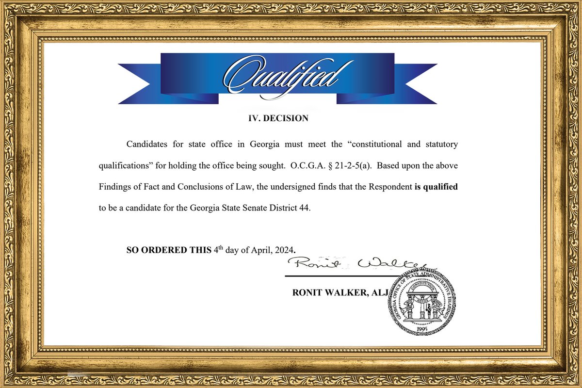 Judge rules in Nadine Thomas' favor after Elena Thomas tries to keep her name off of the ballot, leaving only Elena as a choice for the 70% Black residents in Senate District 44. @bluestein @MurphyAJC @NAACPDeKalb @AttorneyGriggs @jamalhbryant @FOX5Atlanta @Rashad_Richey