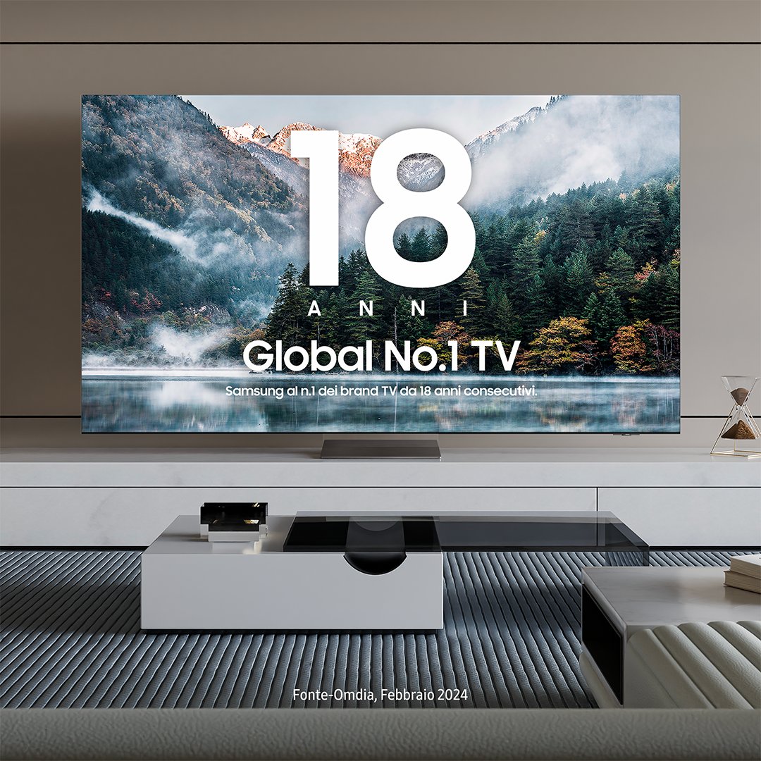 Grazie per averci eletto miglior brand TV al mondo per il 18° anno di fila! La vostra fiducia ci rende davvero orgogliosi. Continuate a seguire le nostre innovazioni tecnologiche: spr.ly/6015w8P5z #NeoQLED8K #SamsungTV #MarketLeader