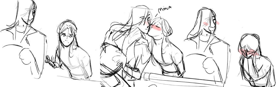 [Artist update] Just wanted to tell you I have not given up on finishing Florist Xie. I have been and am still on hiatus because my battery is simply too low for various irl reasons that suck. In the meantime, please enjoy this unfinished sketch I dug up of their first kiss.