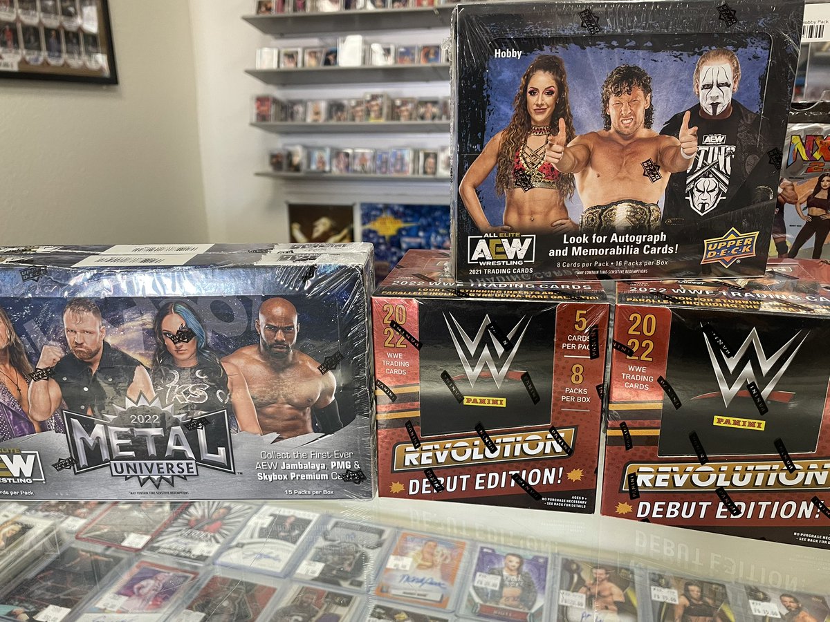 More packs of #wrestlingcards have arrived. 

We continue to get more collectors in store looking for packs, singles and even some graded cards. 🌵

Come stop in Arizona’s Home for all things #Wrestling! #wgsphx #wrestlingcards
