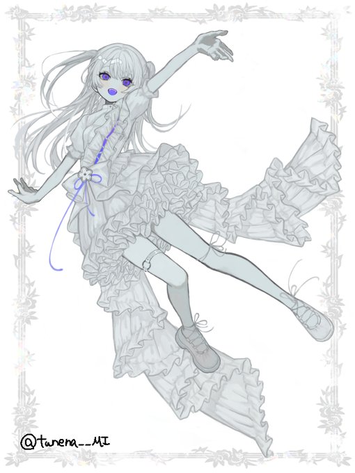 「purple eyes white hair」 illustration images(Latest)｜21pages