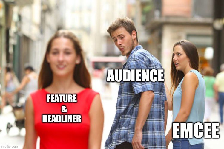 I made a thing. For all funny emcees out there working, writing, performing. It sometimes feels like this. But it does get better. Keep at it! Love-@SalAndBobShow