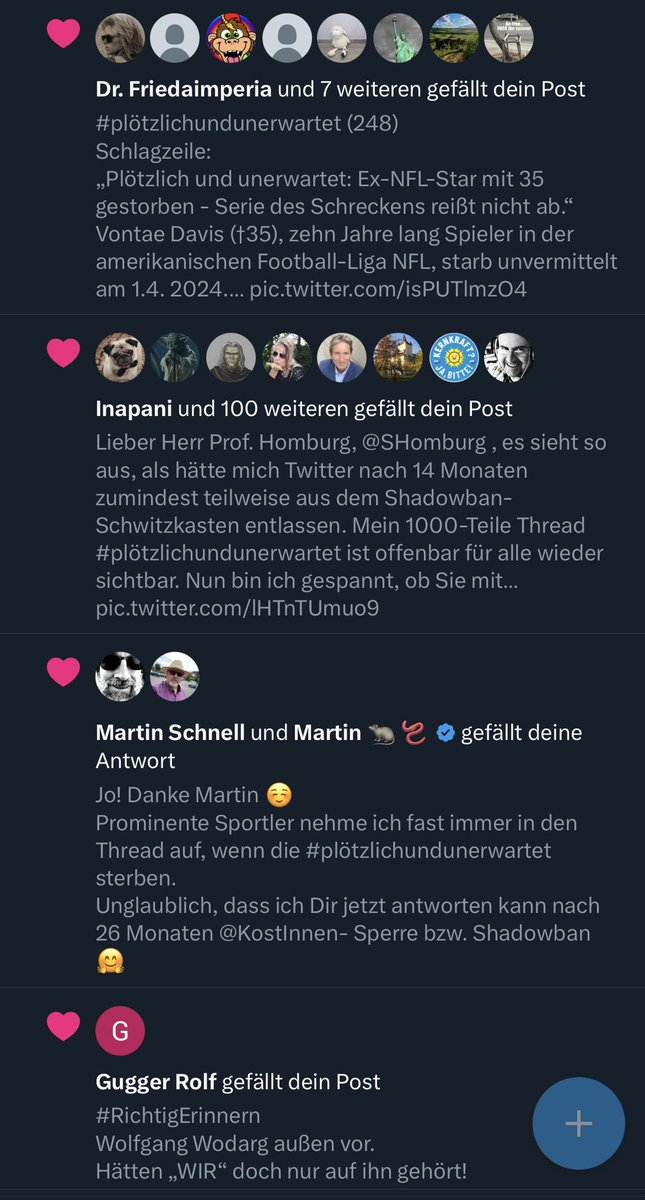 KostInnen's tweet image. Leute, ich kann Euch garnicht sagen, wie schön sich das anfühlt, nach 26 Monaten Twitter-Ausschluss (davon 12 Monate Sperre des Accounts) endlich wieder Eure Likes ❤️ zu sehen.
Während der letzten 14 Monate habe ich ausschließlich für den luftleeren Raum geschrieben.
Ich freue…