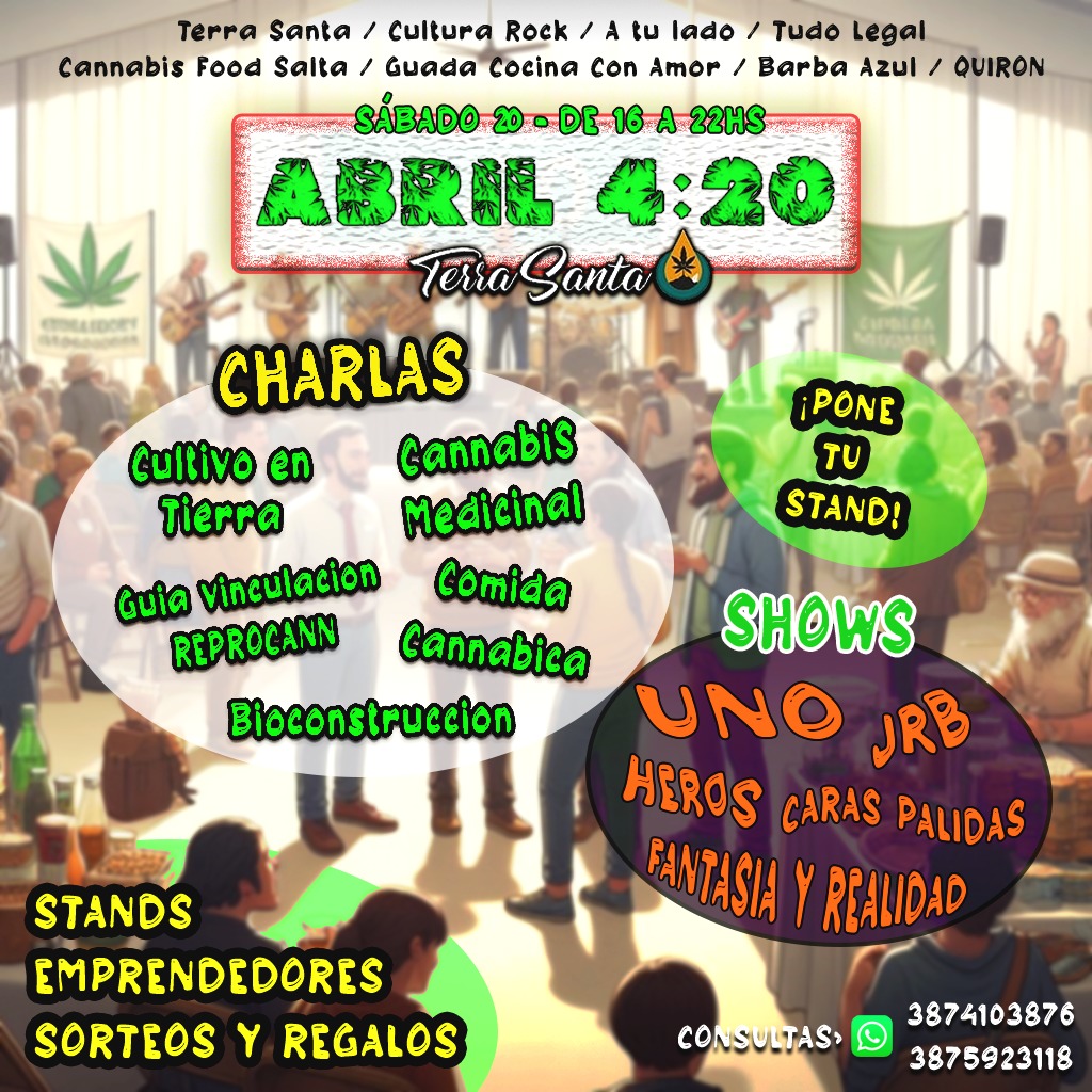 TerraSanta420's tweet photo. #Salta
FERIA DE CANNABIS MEDICINAL
TERRA SANTA ARGENTINA, ABRE SUS PUERTAS PARA QUE EL PUBLICO E GRAL CONOZCA LPS BRNEFICIOS DE LA PALNTA Y LO QIE QUETEMOS TRANSMITIR https://t.co/ML6hdzzMao