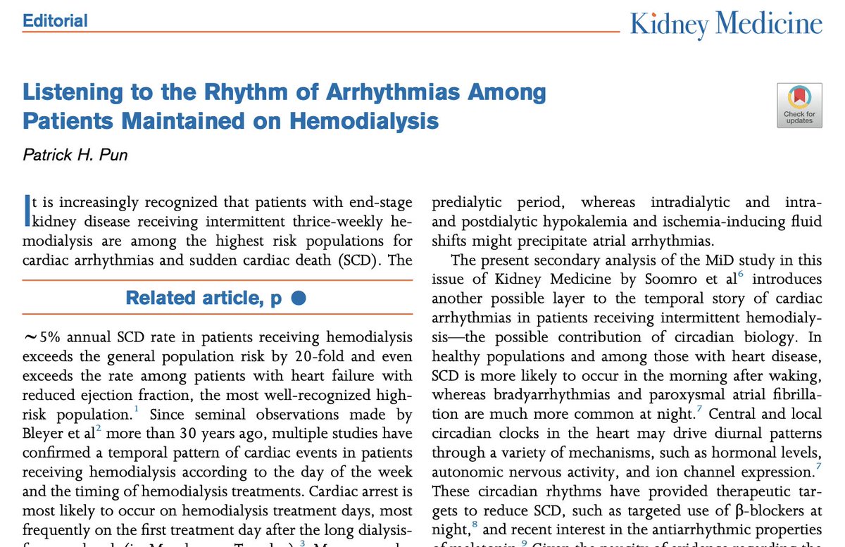 new editorial from Dr Pun @virtualpun in @KidneyMed Listening to the Rhythm of Arrhythmias Among Patients Maintained on Hemodialysis kidneymedicinejournal.org/article/S2590-…