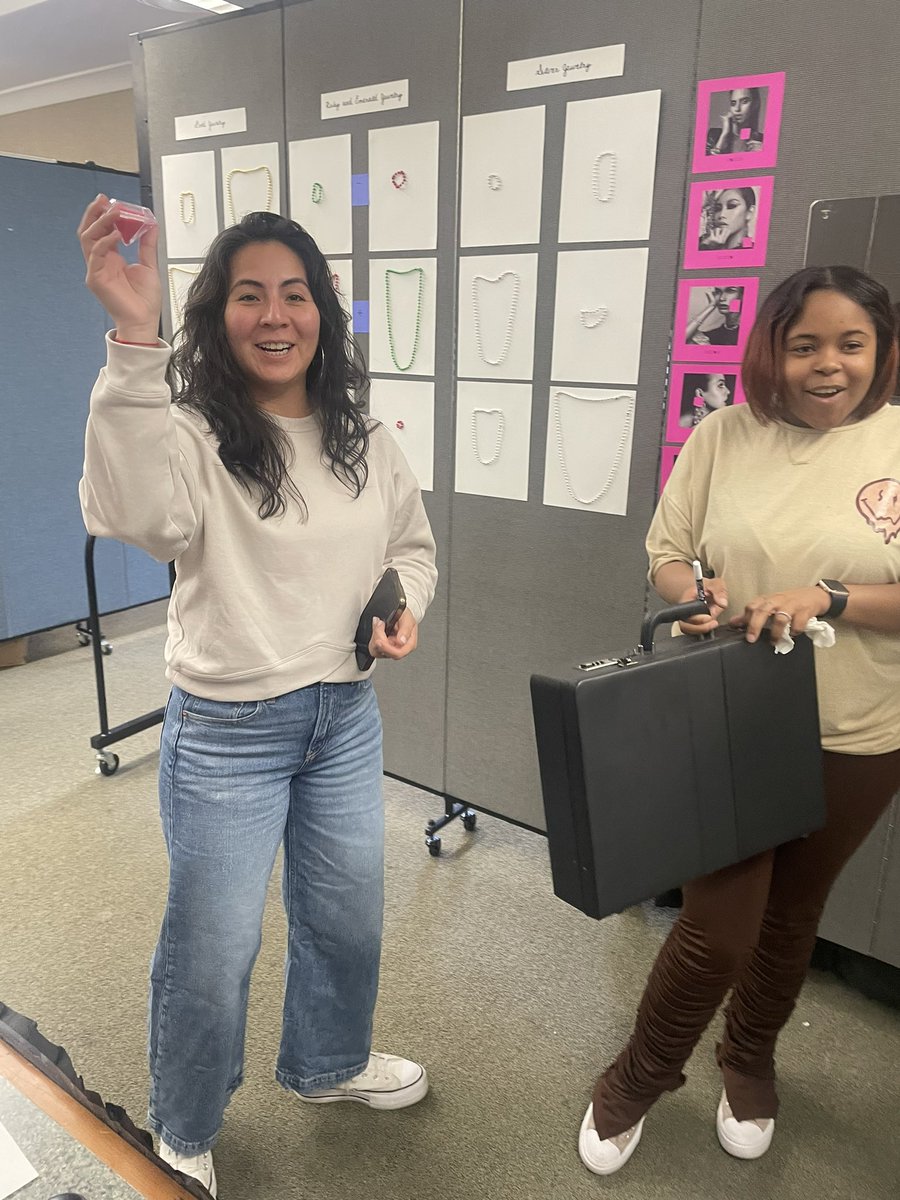 Shout out to Iyanna and Susan from the Office of Extended Learning Time for being the first to escape the Grade 8 Mathematics Escape Room and to do so with minutes to spare! @TheEscapeGame #NewarkBrilliance #TandLFamily