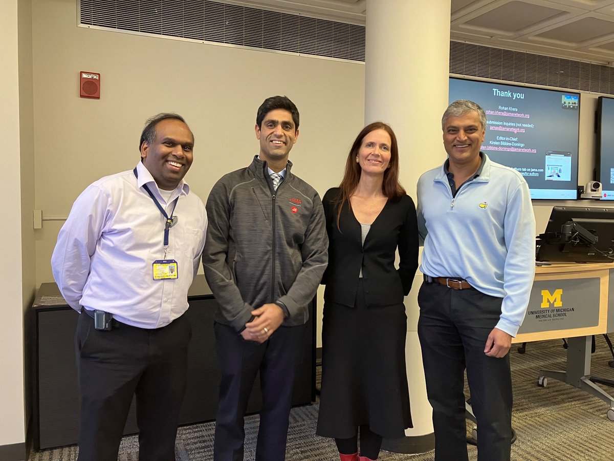 Thanks so much Dr. Khera for visiting with us! And big thanks to #UMPrecisionHealth Members @venkmurthy @radamihalcea and @msjoding (not pictured) for sharing your thoughts too. 🙏🏻