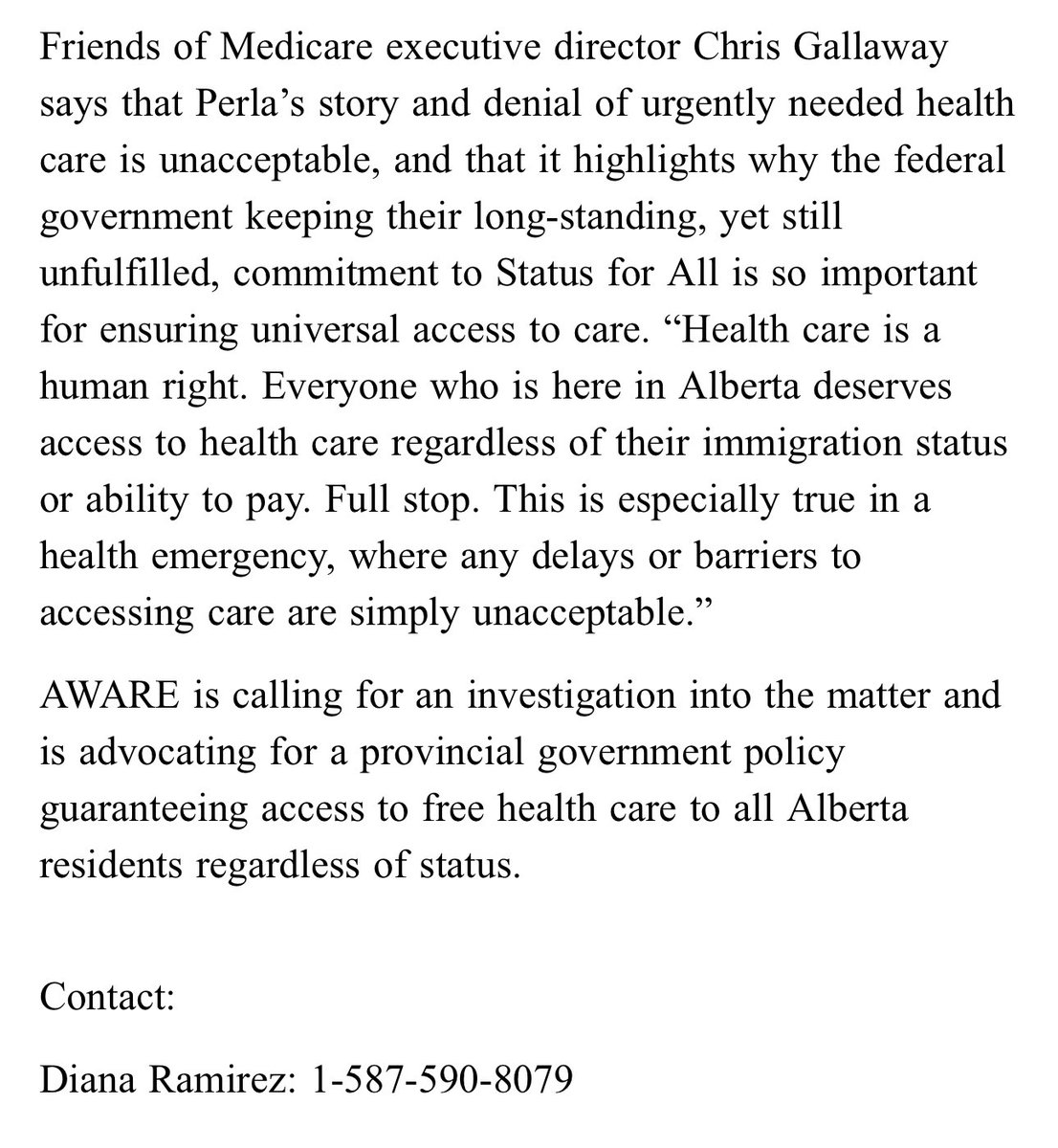 In Canada, healthcare is a human right. Full stop.

However, in Alberta, if you're undocumented it's pay-to-play.

This is appalling and unacceptable.

#ableg #yegmedia