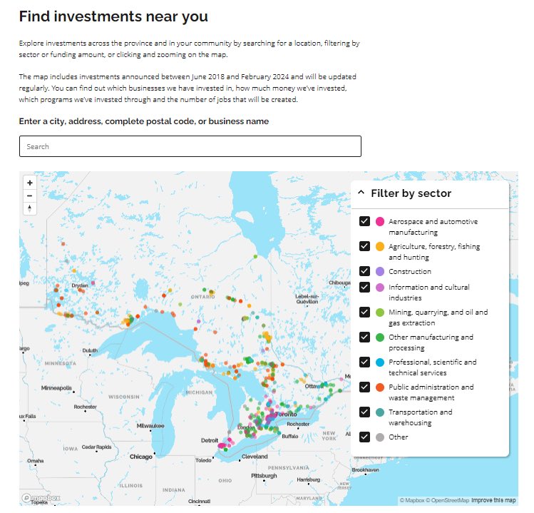 Want to learn more about the historic investments that we’ve attracted to Ontario since 2018? Check out our new digital map that breaks them down by sector and location! Explore the map: ontario.ca/page/building-…