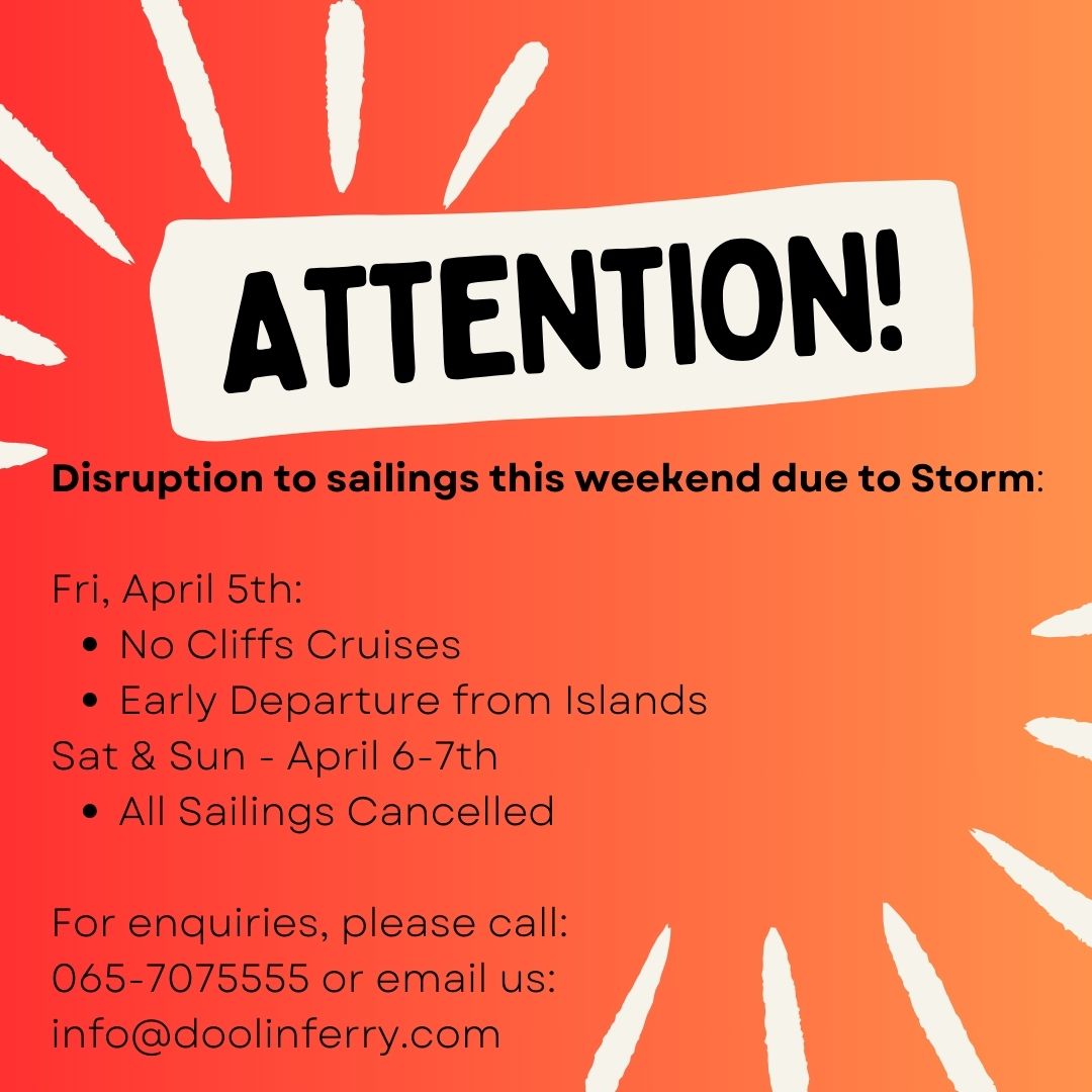 Please be advised of disruptions to our sailing schedule this weekend due to Storm Kathleen. Stay safe everyone. #fyp #StormKathleen #doolinferry