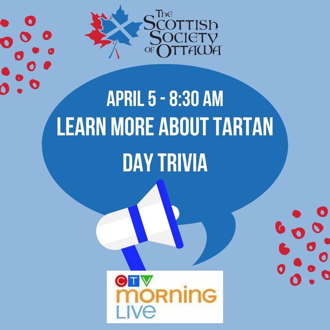 Tune in tomorrow morning @CTVOttMornLive to learn more about #TartanDay trivia! Register for trivia at ottscot.ca/ottscot-shop/s…. @RoyalOakPubs #ottawa #ScotlandIsNow #ottcity